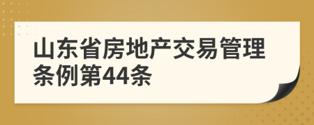 山东省房地产交易管理条例第44条