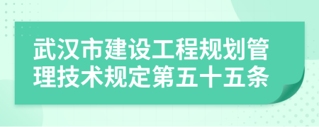 武汉市建设工程规划管理技术规定第五十五条