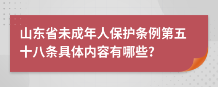 山东省未成年人保护条例第五十八条具体内容有哪些?