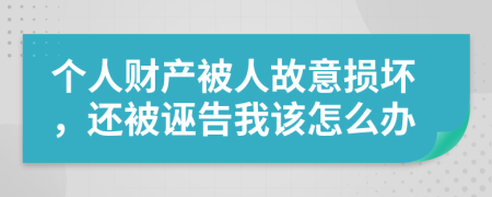 个人财产被人故意损坏，还被诬告我该怎么办