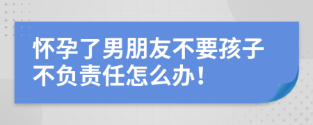 怀孕了男朋友不要孩子不负责任怎么办！