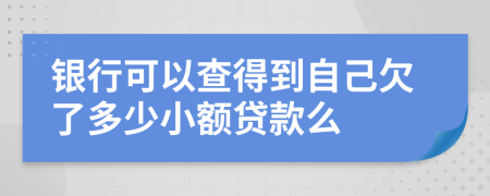 银行可以查得到自己欠了多少小额贷款么