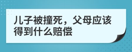 儿子被撞死，父母应该得到什么赔偿