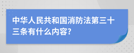 中华人民共和国消防法第三十三条有什么内容?