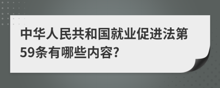 中华人民共和国就业促进法第59条有哪些内容?