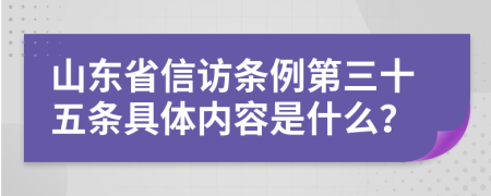 山东省信访条例第三十五条具体内容是什么？