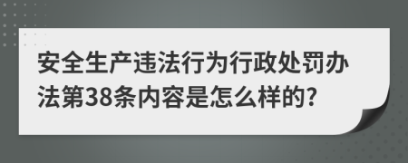 安全生产违法行为行政处罚办法第38条内容是怎么样的?