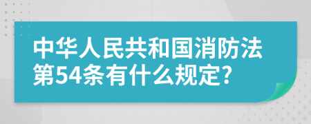 中华人民共和国消防法第54条有什么规定?