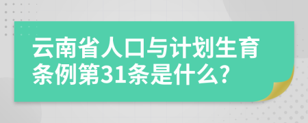 云南省人口与计划生育条例第31条是什么?