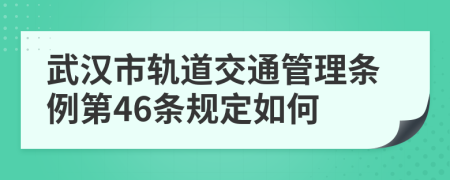 武汉市轨道交通管理条例第46条规定如何