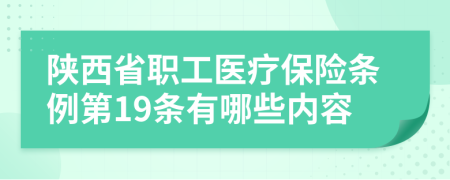 陕西省职工医疗保险条例第19条有哪些内容