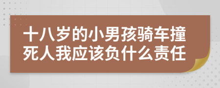 十八岁的小男孩骑车撞死人我应该负什么责任