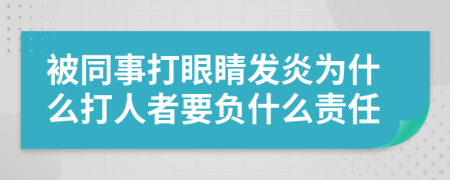 被同事打眼睛发炎为什么打人者要负什么责任