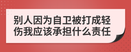 别人因为自卫被打成轻伤我应该承担什么责任