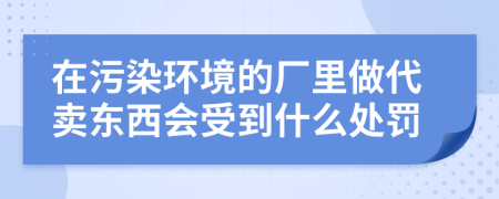 在污染环境的厂里做代卖东西会受到什么处罚