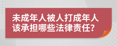 未成年人被人打成年人该承担哪些法律责任？