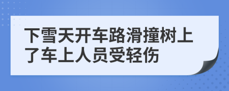 下雪天开车路滑撞树上了车上人员受轻伤