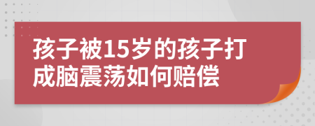 孩子被15岁的孩子打成脑震荡如何赔偿