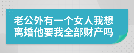 老公外有一个女人我想离婚他要我全部财产吗