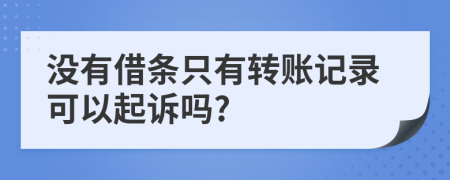 没有借条只有转账记录可以起诉吗?