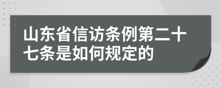 山东省信访条例第二十七条是如何规定的