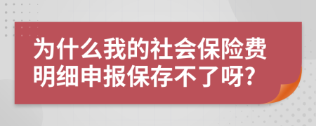 为什么我的社会保险费明细申报保存不了呀?