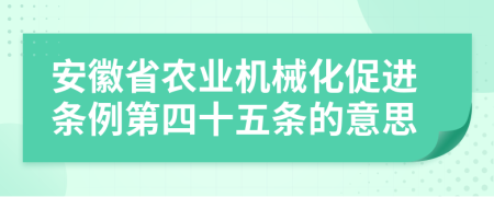 安徽省农业机械化促进条例第四十五条的意思