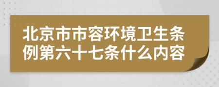 北京市市容环境卫生条例第六十七条什么内容