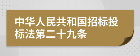 中华人民共和国招标投标法第二十九条