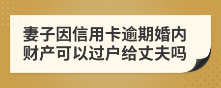 妻子因信用卡逾期婚内财产可以过户给丈夫吗