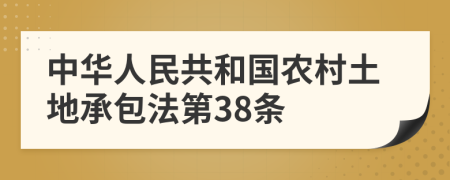 中华人民共和国农村土地承包法第38条