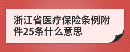 浙江省医疗保险条例附件25条什么意思