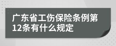 广东省工伤保险条例第12条有什么规定