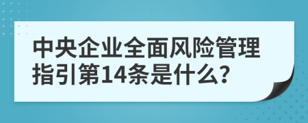 中央企业全面风险管理指引第14条是什么？