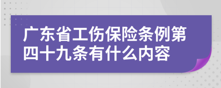 广东省工伤保险条例第四十九条有什么内容