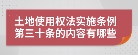 土地使用权法实施条例第三十条的内容有哪些