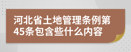 河北省土地管理条例第45条包含些什么内容