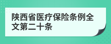 陕西省医疗保险条例全文第二十条