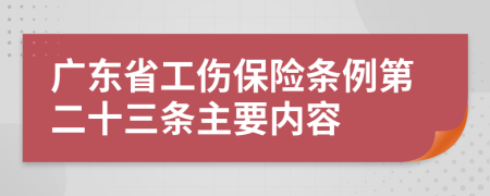 广东省工伤保险条例第二十三条主要内容