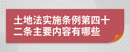 土地法实施条例第四十二条主要内容有哪些