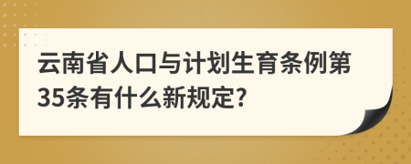 云南省人口与计划生育条例第35条有什么新规定?