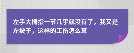 左手大拇指一节几乎就没有了，我又是左披子，这样的工伤怎么算