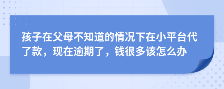 孩子在父母不知道的情况下在小平台代了款，现在逾期了，钱很多该怎么办