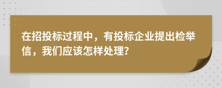 在招投标过程中，有投标企业提出检举信，我们应该怎样处理？