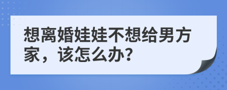 想离婚娃娃不想给男方家，该怎么办？