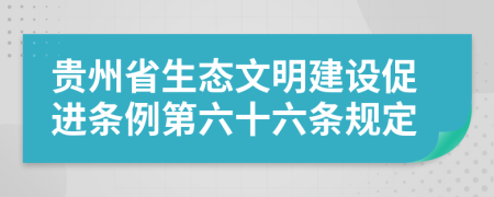 贵州省生态文明建设促进条例第六十六条规定