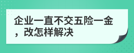 企业一直不交五险一金，改怎样解决