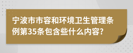 宁波市市容和环境卫生管理条例第35条包含些什么内容?