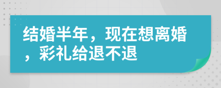 结婚半年，现在想离婚，彩礼给退不退