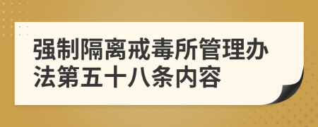 强制隔离戒毒所管理办法第五十八条内容